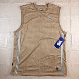 NBA Beige and Blue Men's Sleeveless Jersey